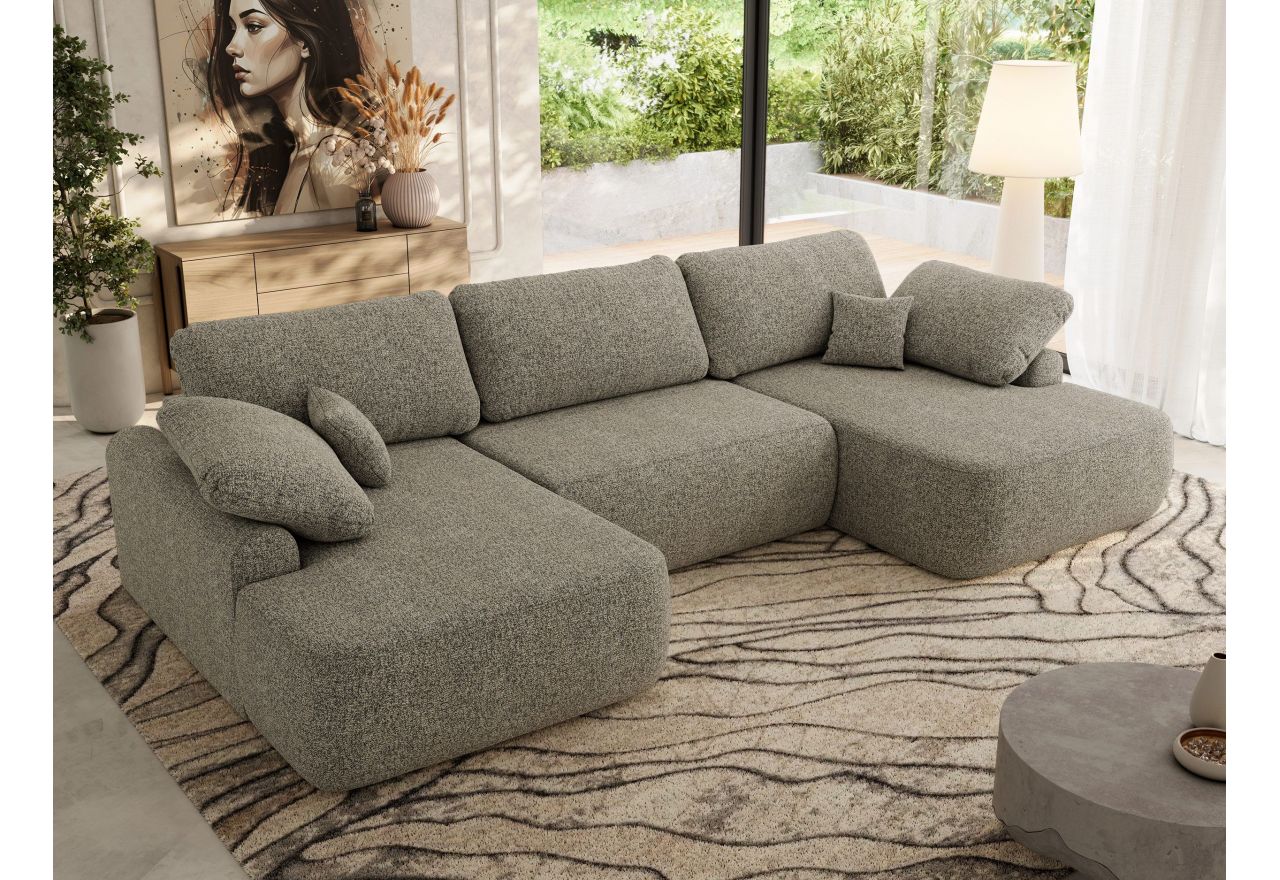 Narożnik CUBO U -  szary, struktura