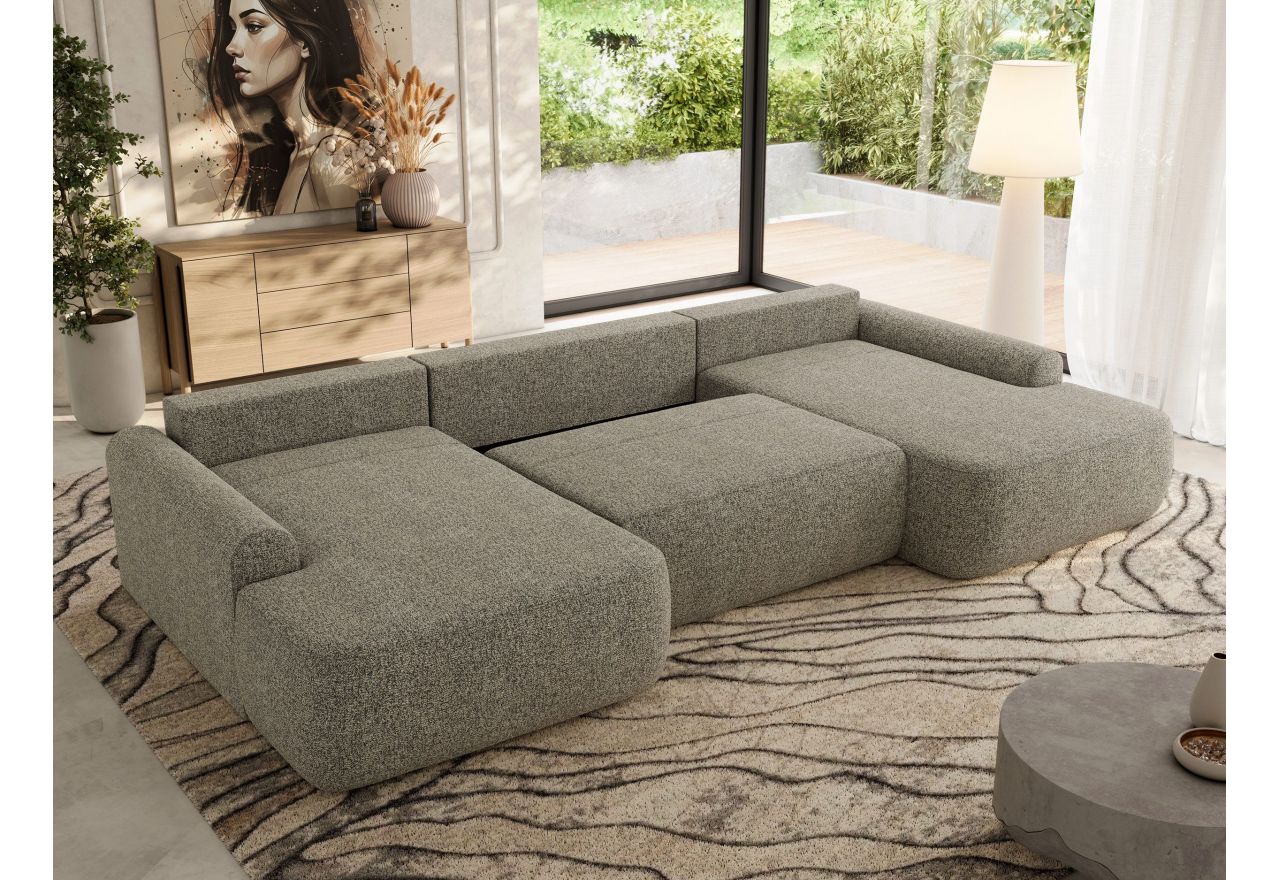 Narożnik CUBO U -  szary, struktura