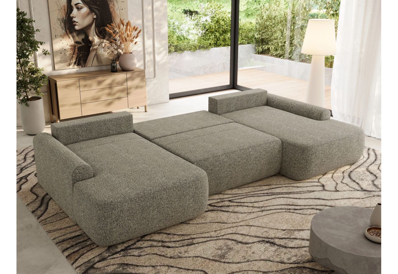 Narożnik CUBO U -  szary, struktura