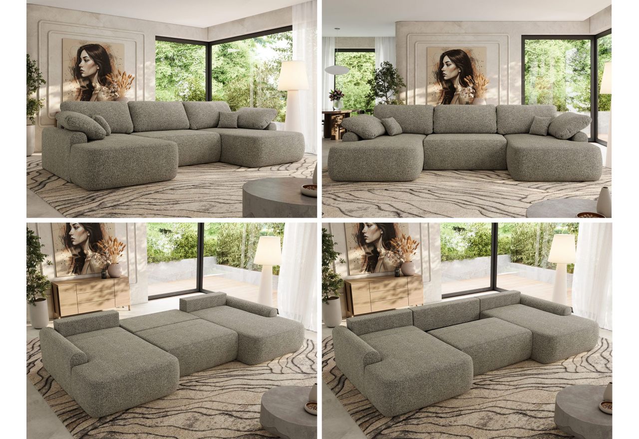 Narożnik CUBO U -  szary, struktura