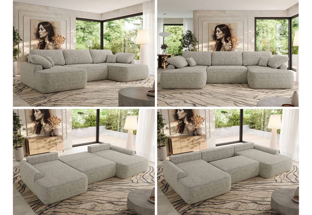 Narożnik CUBO U -  beżowy, struktura