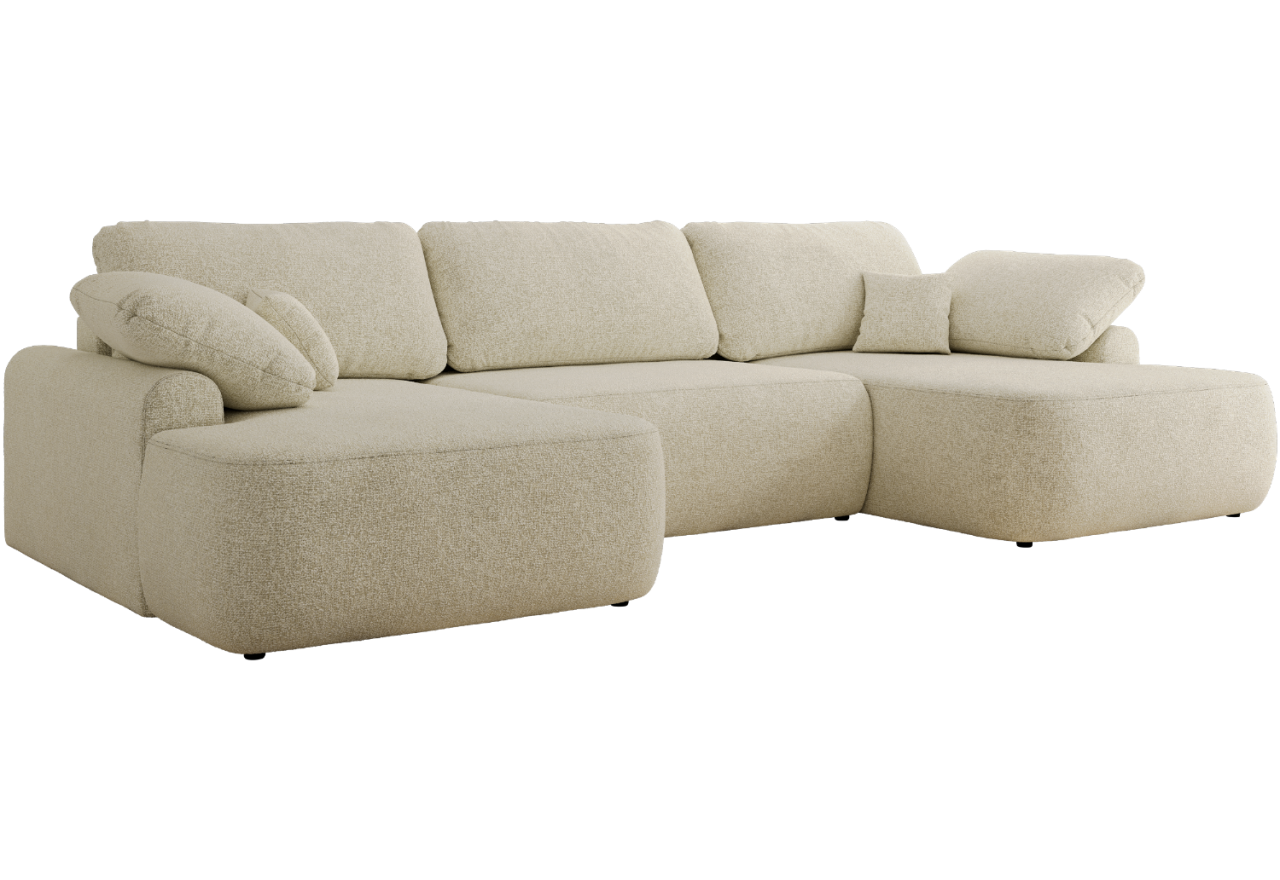 Narożnik CUBO U -  kremowy, struktura