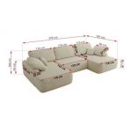 Narożnik CUBO U -  kremowy, struktura