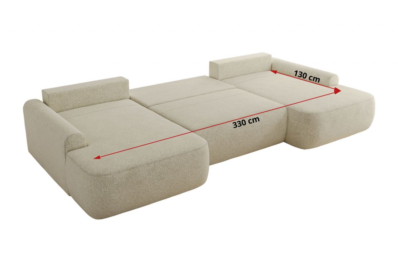 Narożnik CUBO U -  kremowy, struktura