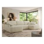 Narożnik CUBO U -  kremowy, struktura