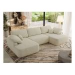 Narożnik CUBO U -  kremowy, struktura