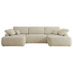 Narożnik CUBO U -  kremowy, struktura