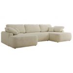 Narożnik CUBO U -  kremowy, struktura