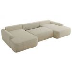 Narożnik CUBO U -  kremowy, struktura