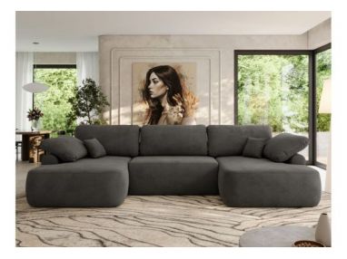 Narożnik CUBO U -  ciemnoszary, welwet