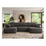 Narożnik CUBO U -  ciemnoszary, welwet