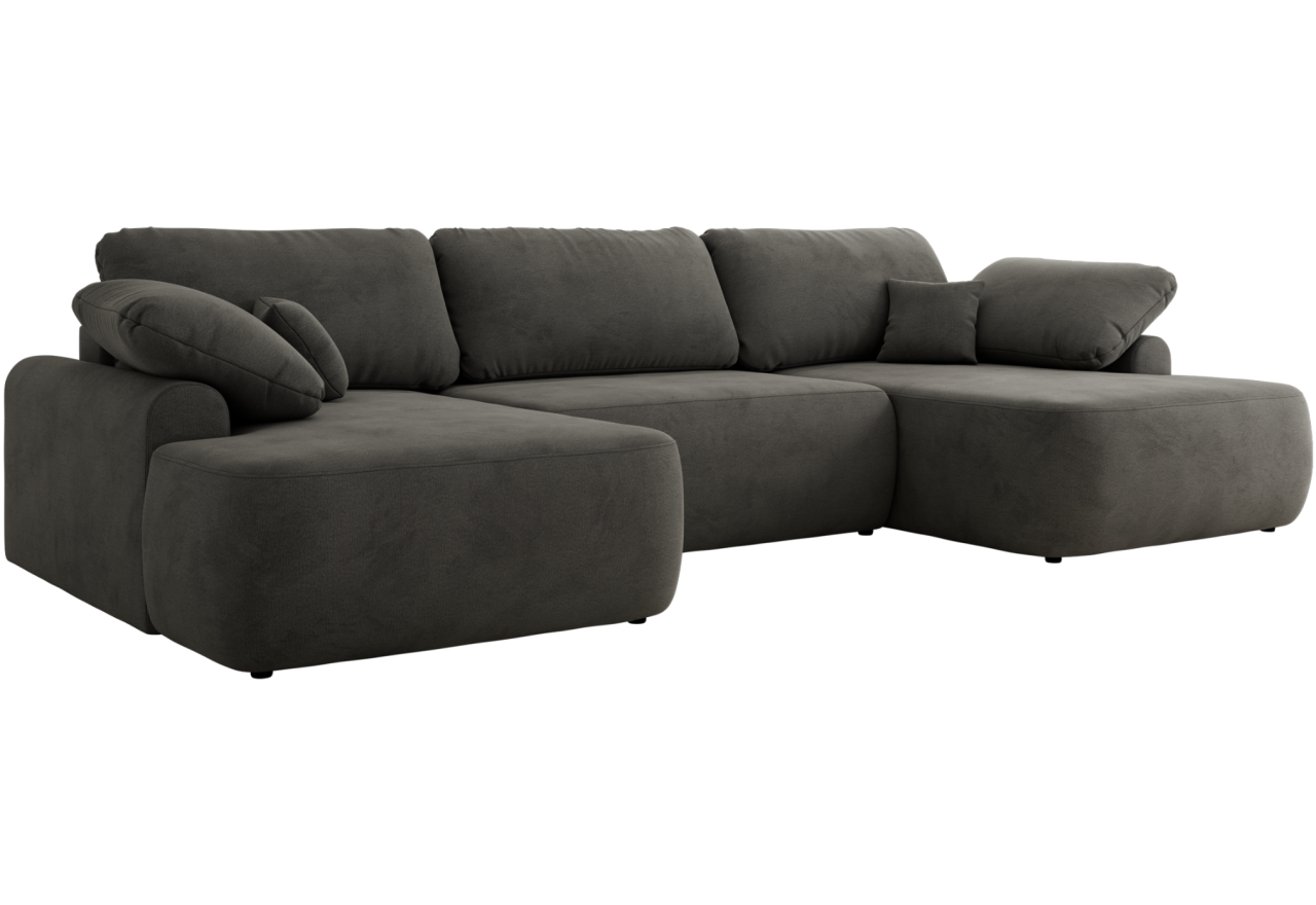 Narożnik CUBO U -  ciemnoszary, welwet