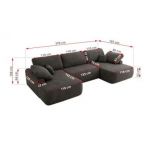 Narożnik CUBO U -  ciemnoszary, welwet