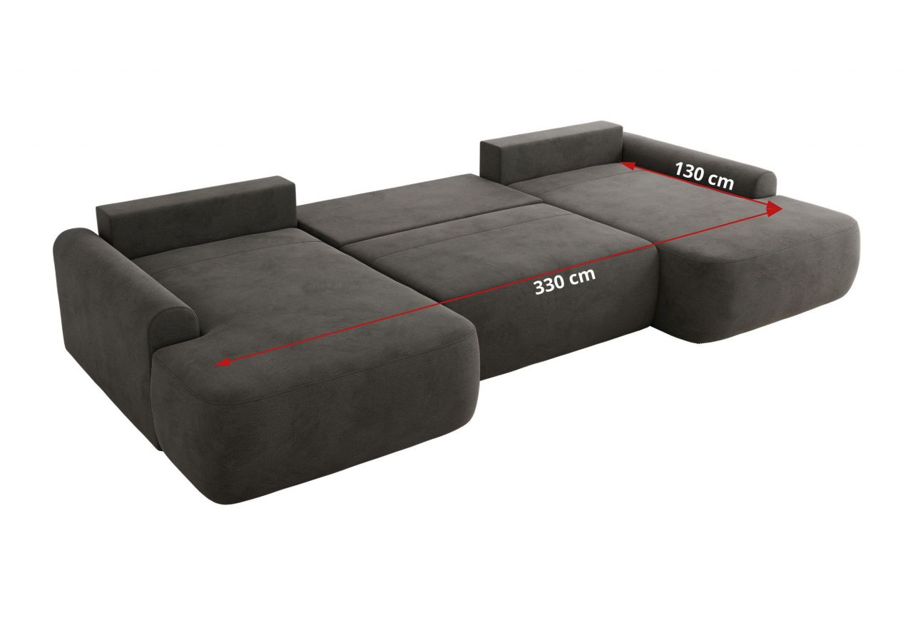 Narożnik CUBO U -  ciemnoszary, welwet