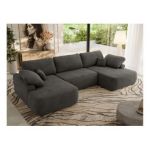 Narożnik CUBO U -  ciemnoszary, welwet