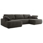 Narożnik CUBO U -  ciemnoszary, welwet