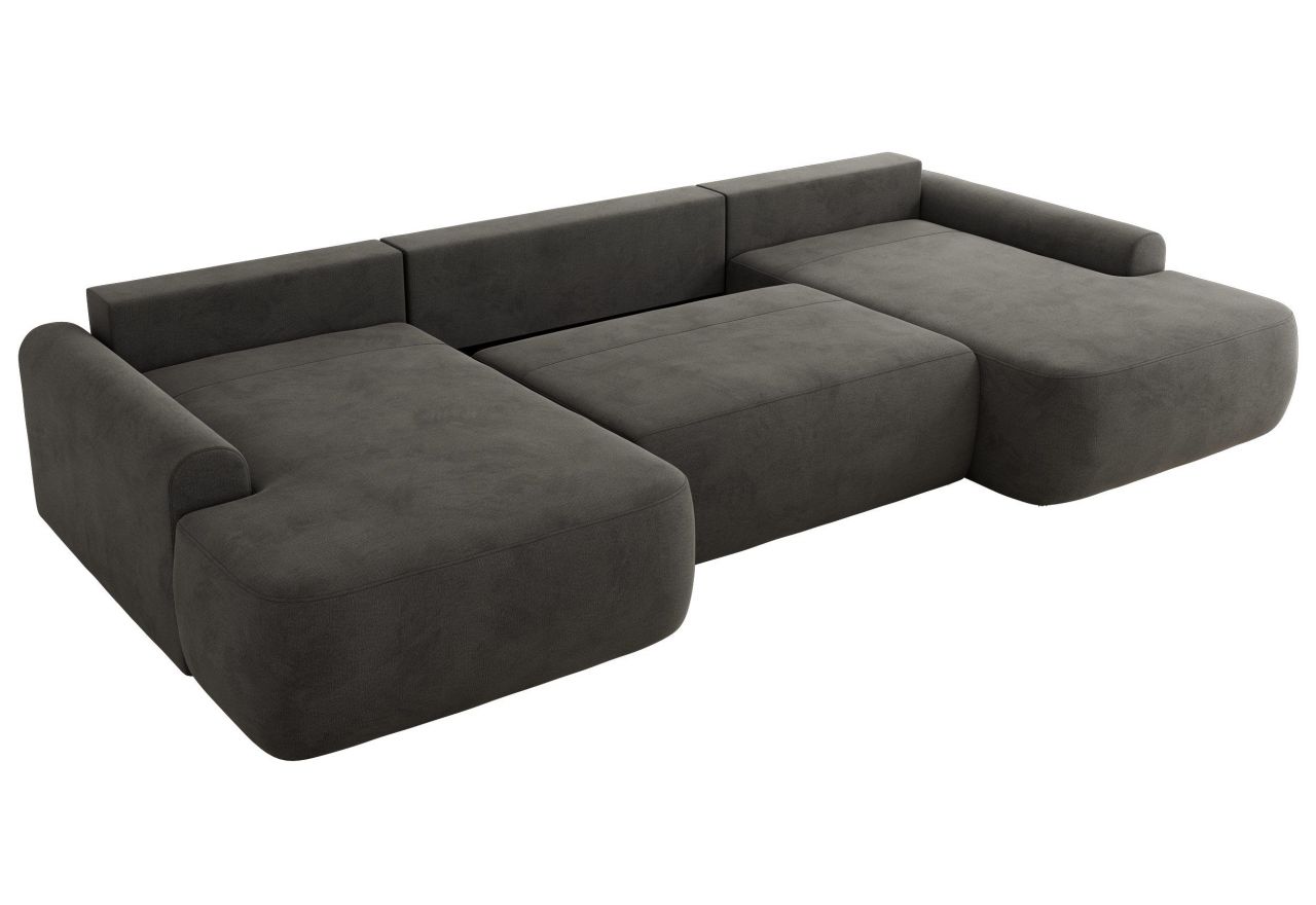 Narożnik CUBO U -  ciemnoszary, welwet
