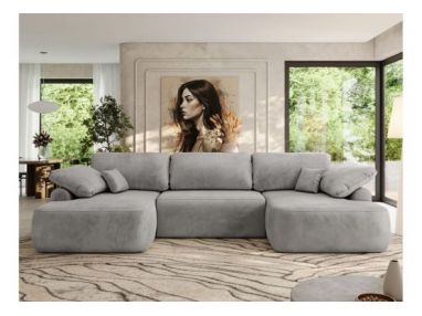 Narożnik CUBO U -  jasnoszary, welwet