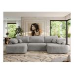 Narożnik CUBO U -  jasnoszary, welwet