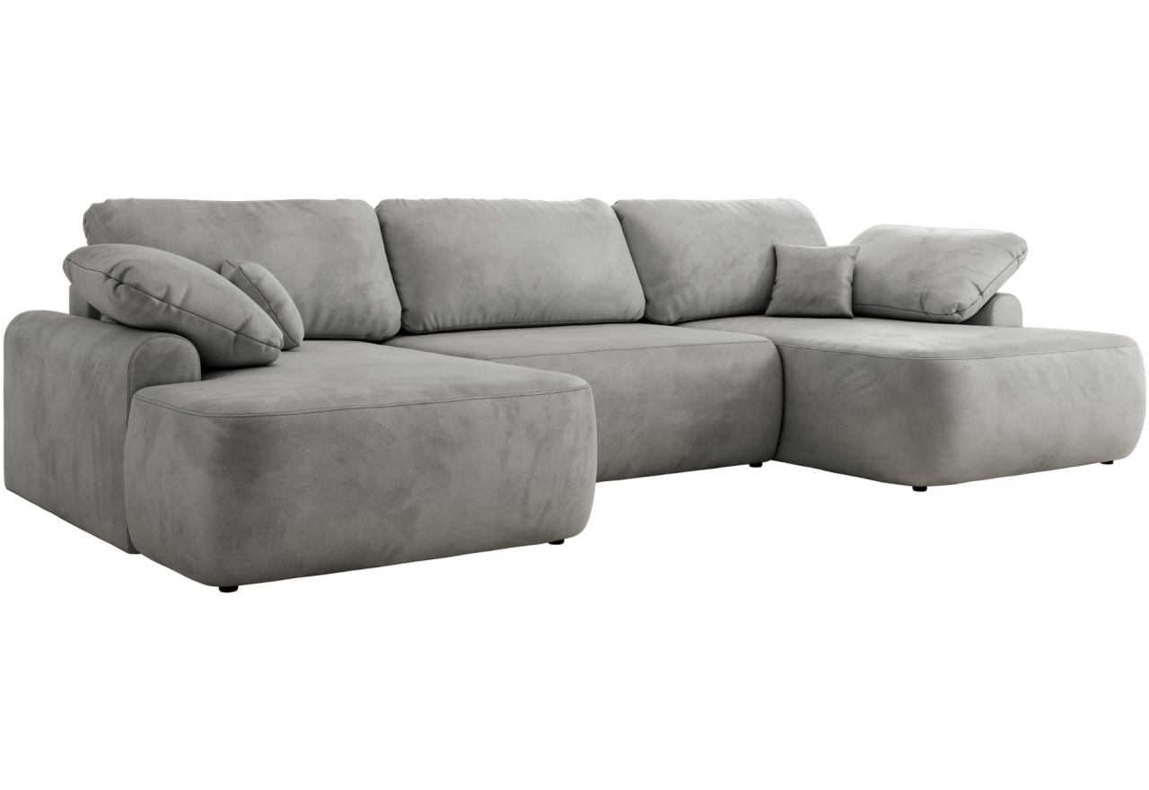 Narożnik CUBO U -  jasnoszary, welwet