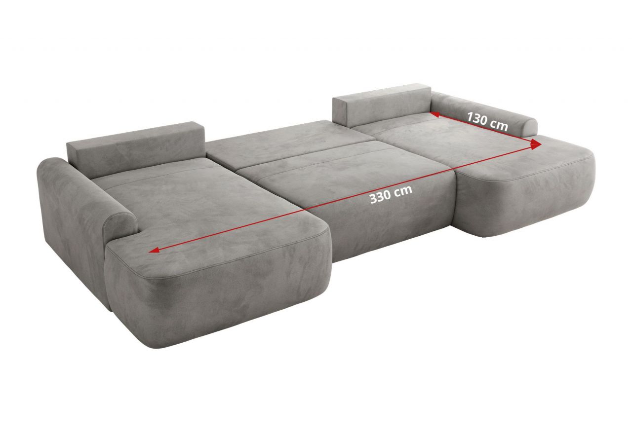 Narożnik CUBO U -  jasnoszary, welwet