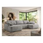 Narożnik CUBO U -  jasnoszary, welwet