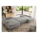 Narożnik CUBO U -  jasnoszary, welwet