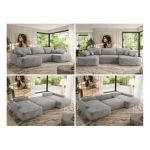 Narożnik CUBO U -  jasnoszary, welwet