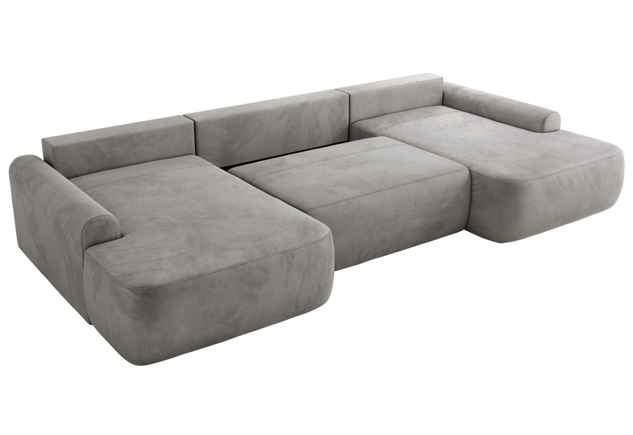 Narożnik CUBO U -  jasnoszary, welwet