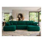 Narożnik CUBO U -  ciemnozielony, welwet