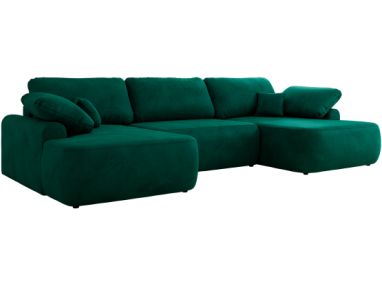Narożnik CUBO U -  ciemnozielony, welwet