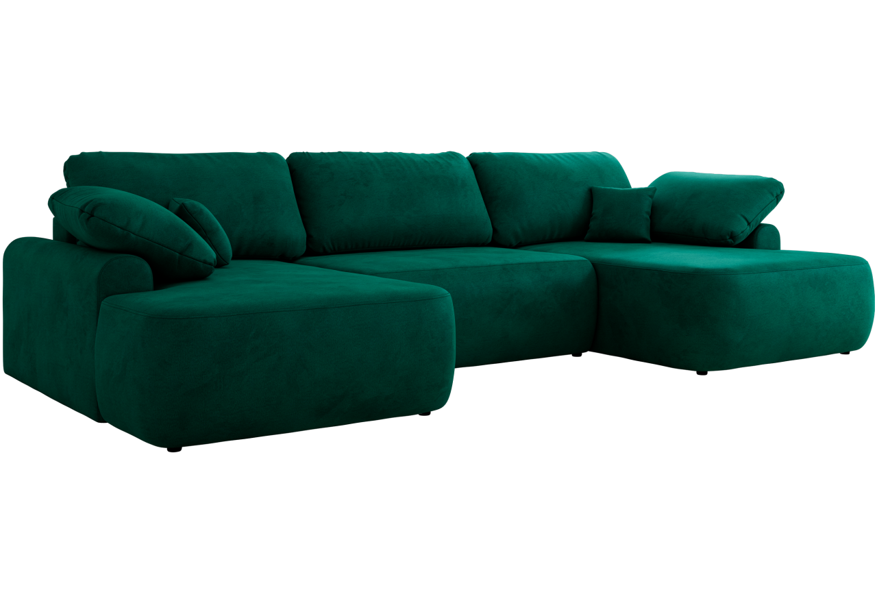 Narożnik CUBO U -  ciemnozielony, welwet