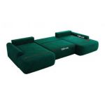 Narożnik CUBO U -  ciemnozielony, welwet