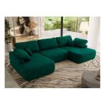 Narożnik CUBO U -  ciemnozielony, welwet