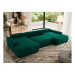 Narożnik CUBO U -  ciemnozielony, welwet