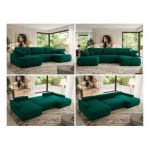 Narożnik CUBO U -  ciemnozielony, welwet