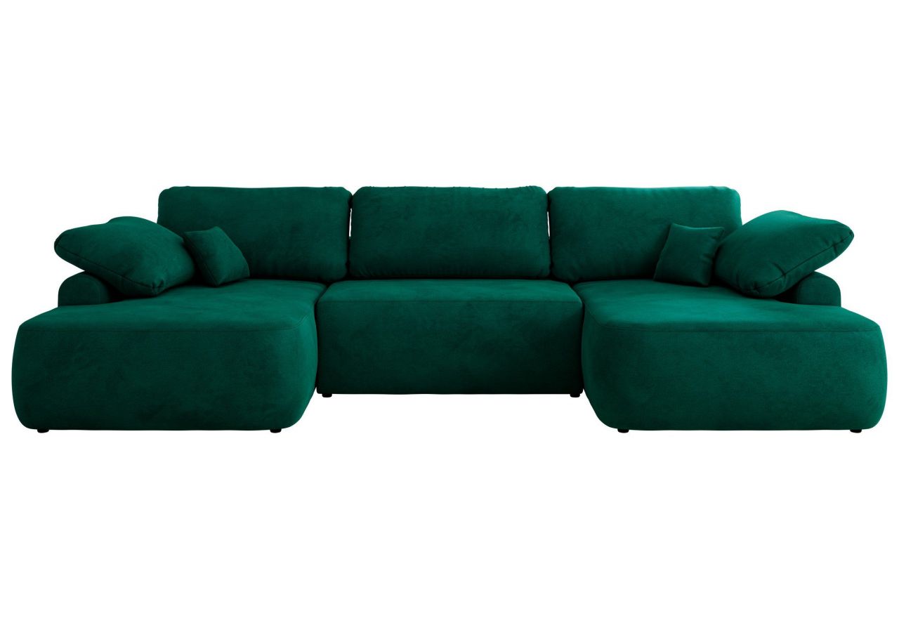 Narożnik CUBO U -  ciemnozielony, welwet