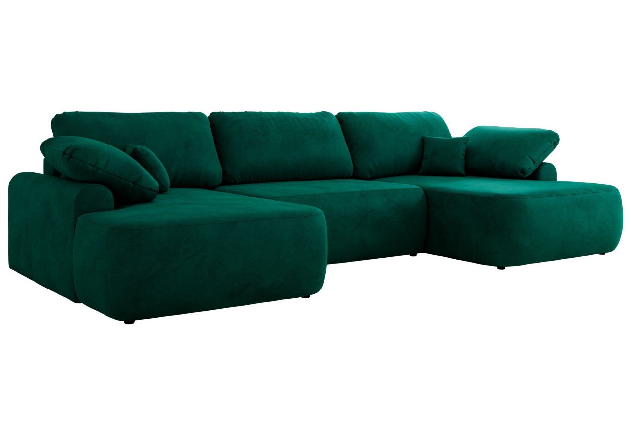 Narożnik CUBO U -  ciemnozielony, welwet