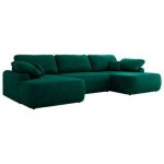 Narożnik CUBO U -  ciemnozielony, welwet
