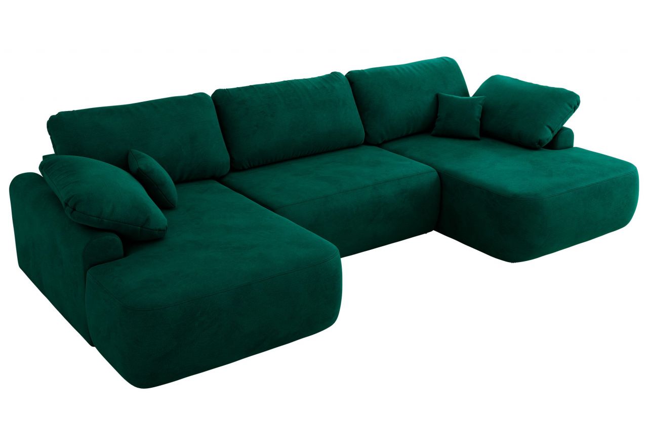 Narożnik CUBO U -  ciemnozielony, welwet