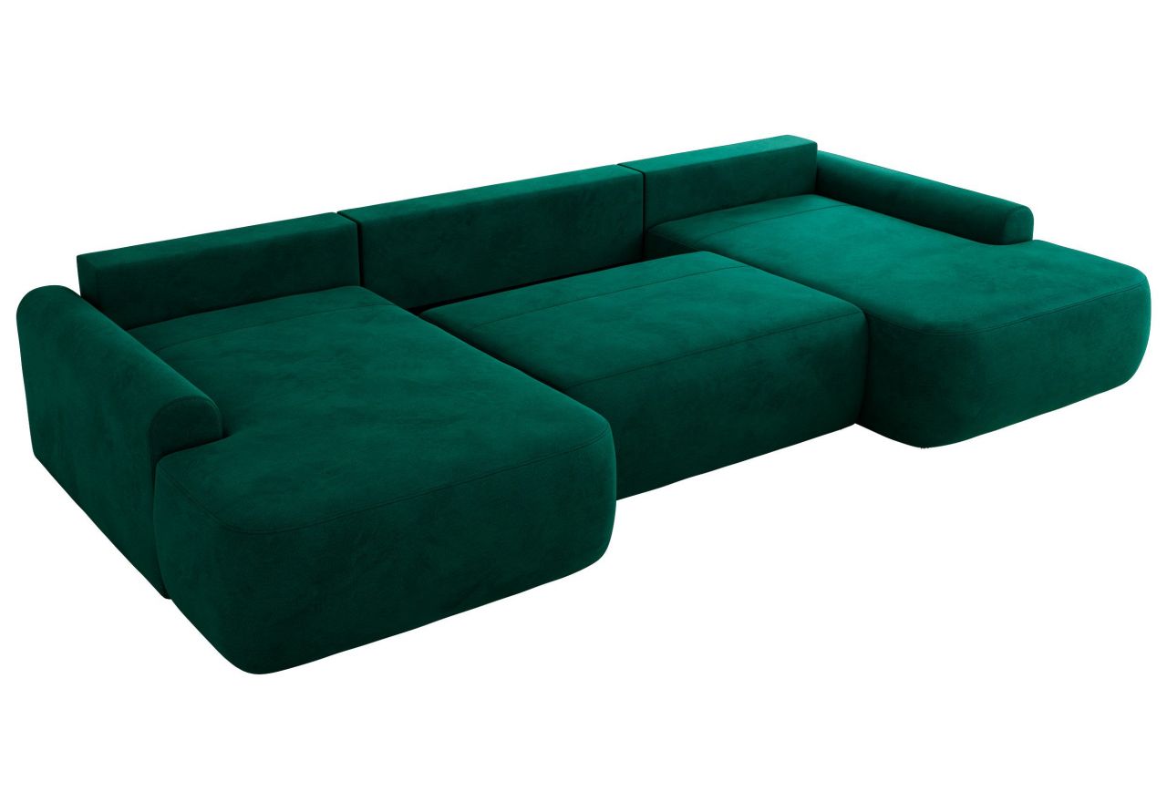 Narożnik CUBO U -  ciemnozielony, welwet