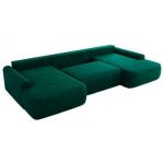 Narożnik CUBO U -  ciemnozielony, welwet