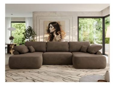 Narożnik CUBO U -  brązowy, welwet