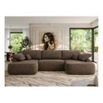 Narożnik CUBO U -  brązowy, welwet