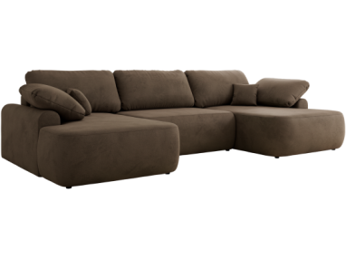 Narożnik CUBO U -  brązowy, welwet