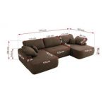 Narożnik CUBO U -  brązowy, welwet