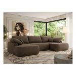 Narożnik CUBO U -  brązowy, welwet