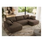 Narożnik CUBO U -  brązowy, welwet