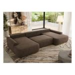 Narożnik CUBO U -  brązowy, welwet