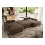 Narożnik CUBO U -  brązowy, welwet